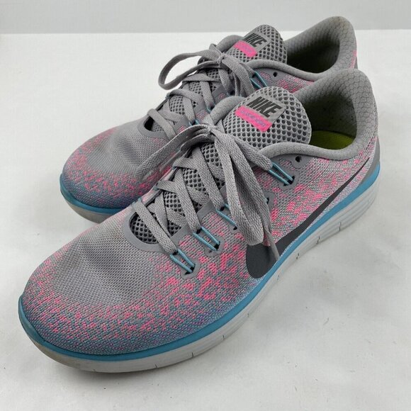 Nike Free RN Distance Athletic Running Shoe Women’s 9 827116-006 Gray Pink - Picture 2 of 9